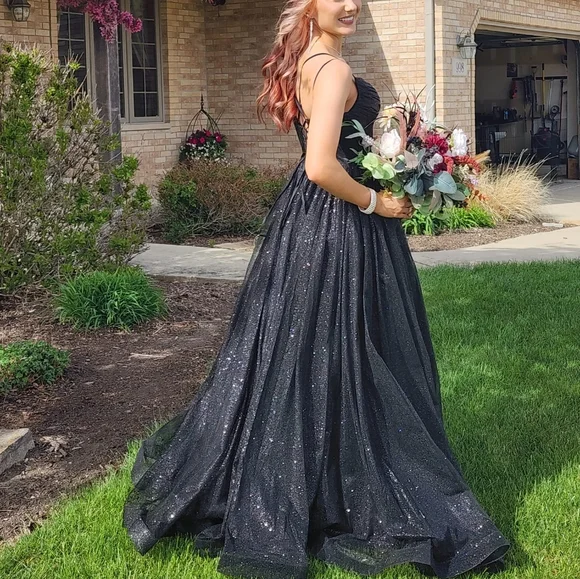 Black Prom Dress Size 0/2 PROMBAY - Picture 2 of 5